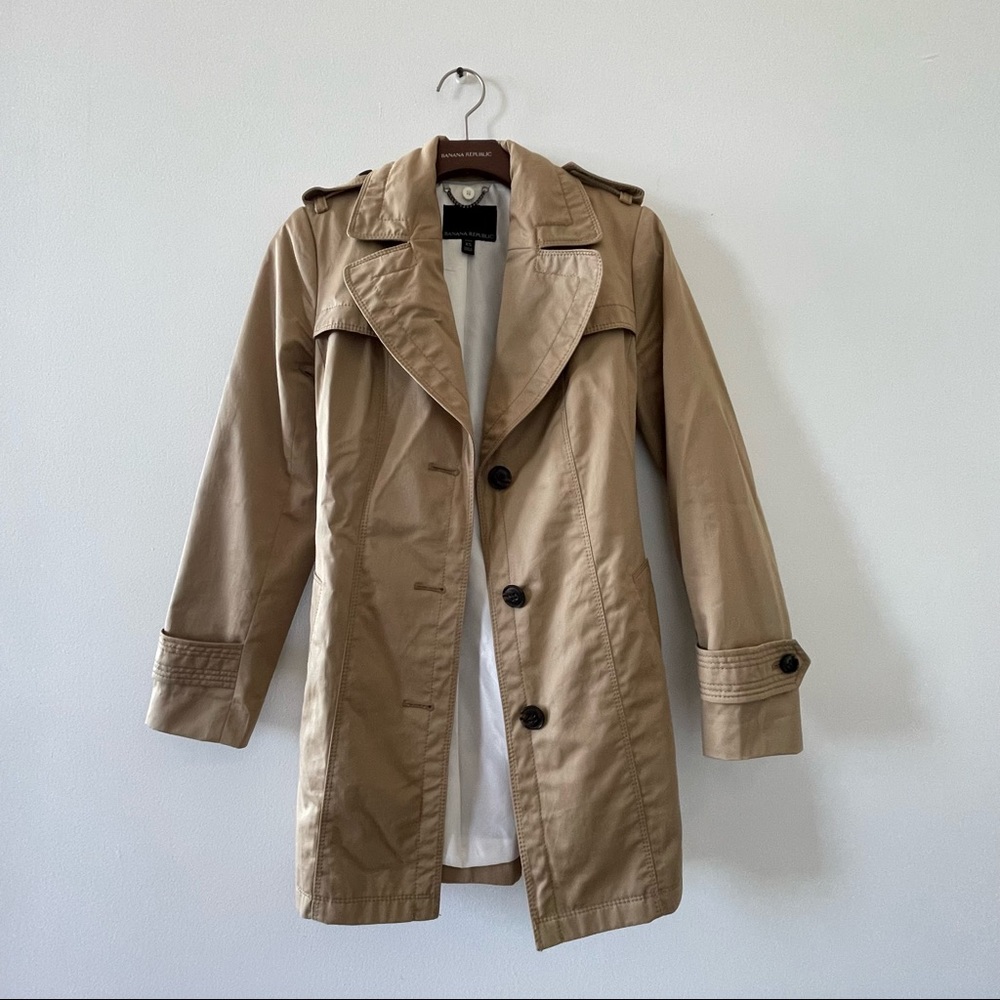 Banana Republic belted cotton trench coat